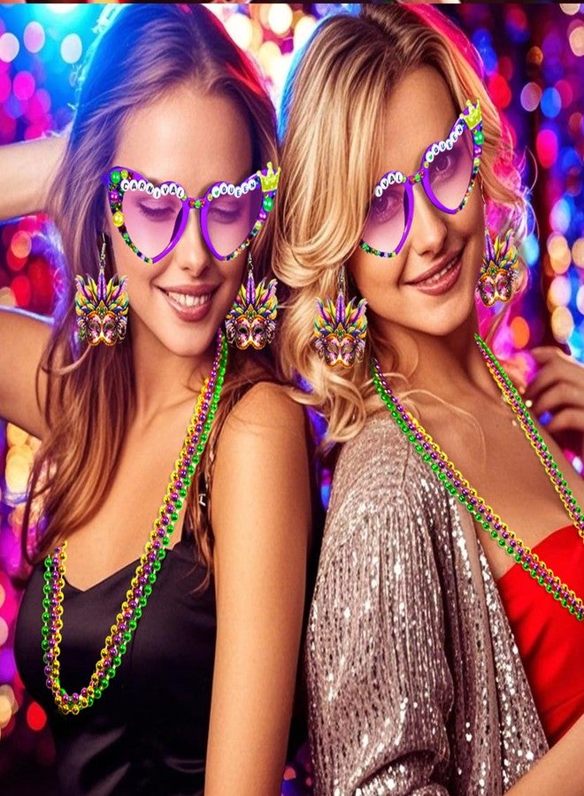 سيمبل بوليمر إكسسوارات ماردي غرا بسيطة من البوليمر، أقراط، خرز، وقلائد، مناسبة لملابس ماردي غرا - Image 5